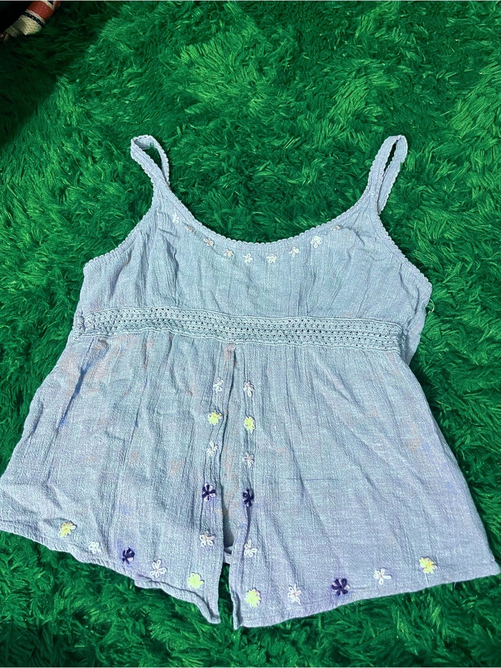 Baby blue floral tank top
